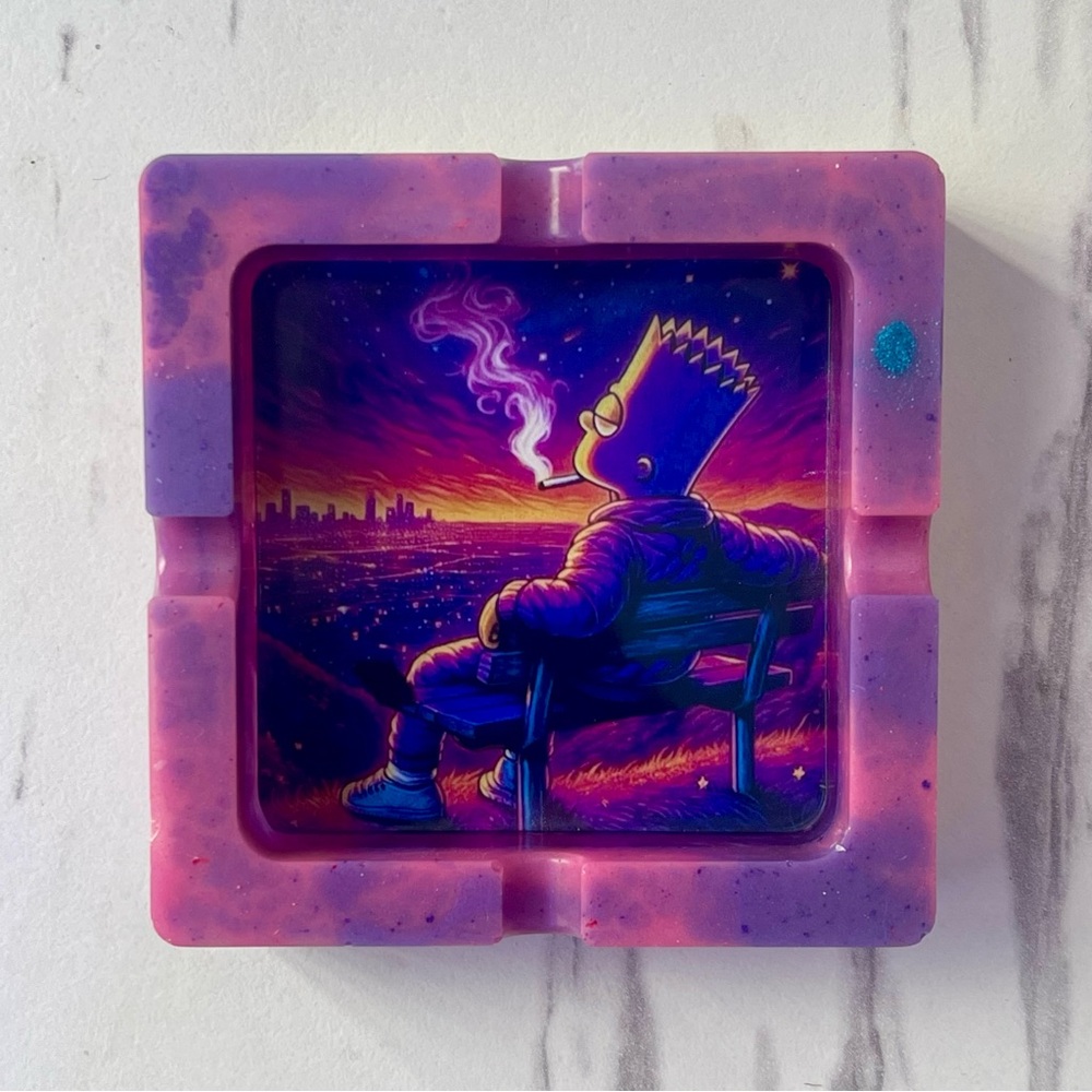 Bart Simpson Sunset Ashtray | Aesthetic Cartoon Gift